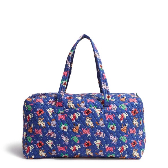 Vera Bradley Outlet Large Travel Duffel in Cotton “Catnip Christmas”. NWT - Picture 2 of 4